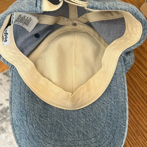 Acne Cat Print Blue Denim Hat - Picture 4 of 6